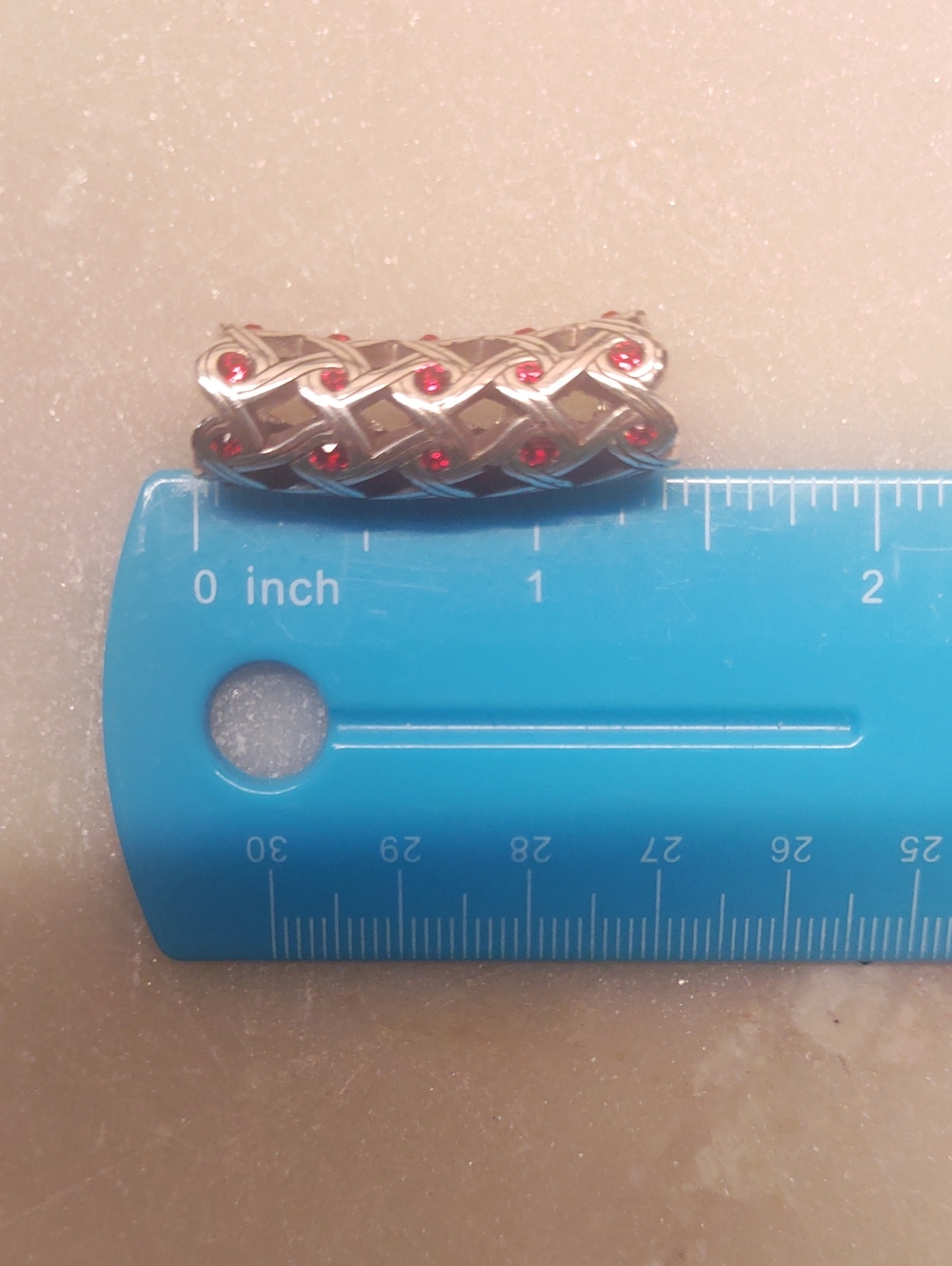 Brighton Interlace Swarovski Red Crystals And Silver Swirl Long Bead Charm - Picture 5 of 8